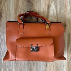 Vittoria Napoli Genuine Leather Structured Satchel Made in Italy